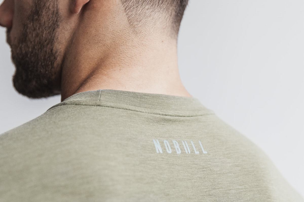 Nobull Crossfit® Men's Long Sleeves Green | Australia (NV5960)